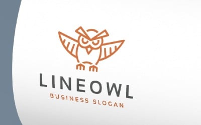 Modelo de logotipo de coruja inteligente Line