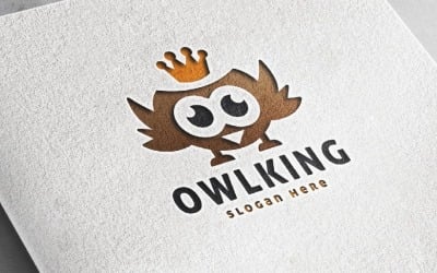 Шаблон логотипа Owl King Bird