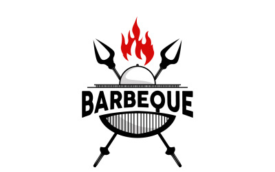 Barbekü Logosu Sıcak Izgara Tasarımı BBQ GrillV3