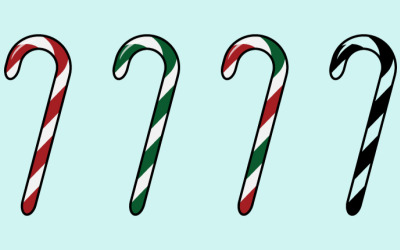 Ensemble de cannes à sucre de Noël vectorielles