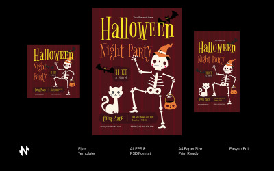Flyer de fête d&amp;#39;Halloween rouge