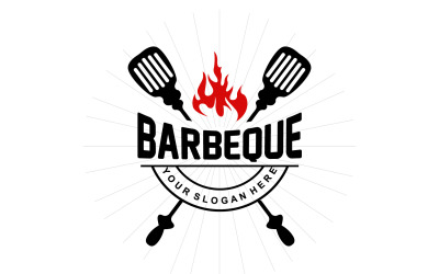 Logo Barbeque Hot Grill Design BBQ GrillV8