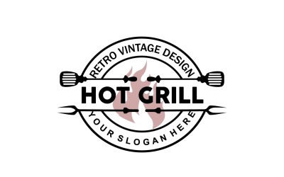 Logo del barbecue Design della griglia calda BBQ GrillV6