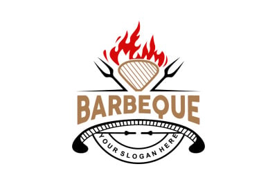 Logo del barbecue Design della griglia calda BBQ GrillV7