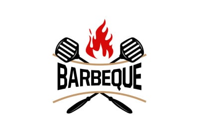 Логотип барбекю Дизайн горячего гриля BBQ GrillV1