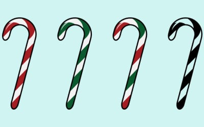 Set of vector Christmas candy canes