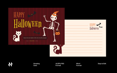 Biglietto di auguri rosso di Halloween