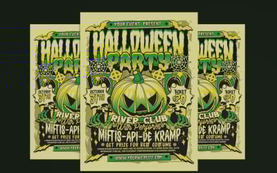 Modèle d&amp;#39;affiche de dépliant pour la fête d&amp;#39;Halloween