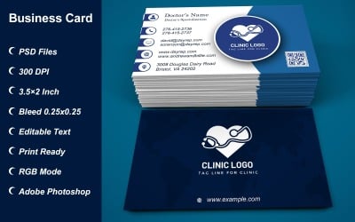 Modelo de cartão de visita para clínica - médico - hospital - designs personalizáveis - 619