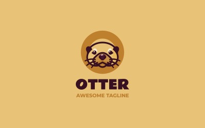 Otter Basit Maskot Logosu 2