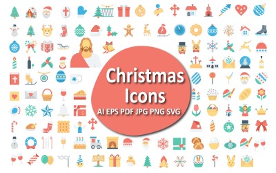 Collezione di icone natalizie festive