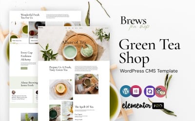 Brews - Yeşil Çay Dükkanı WordPress Elementor Teması