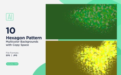 Esagono colorato di varie dimensioni Versatile modello di sfondo 450