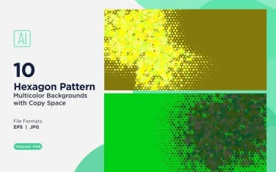 Különböző méretű színes hatszög, sokoldalú mintás háttér 448