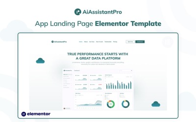 AiAssistantPro – Modello Elementor per la landing page dell&amp;#39;app