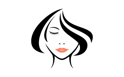 Beauty women long hair style icon V0
