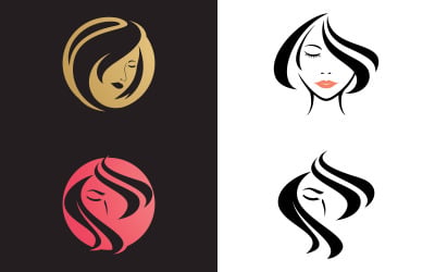 Beauty women long hair style icon V15