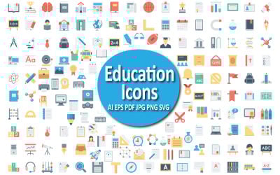 Colección de iconos de la educación