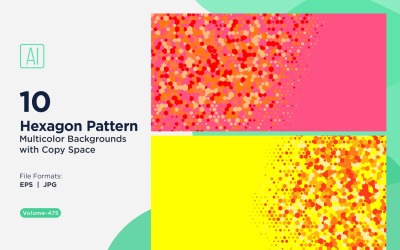 各种尺寸的彩色六边形多功能图案背景 475