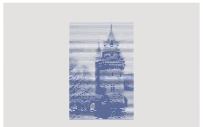 Line Art Tower House Logo Design šablony