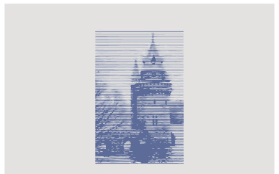 Modelo de design de logotipo de torre de arte de linha