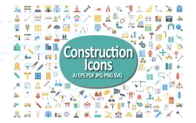 Paquete de iconos de construcción para proyectos de ingeniería y edificación