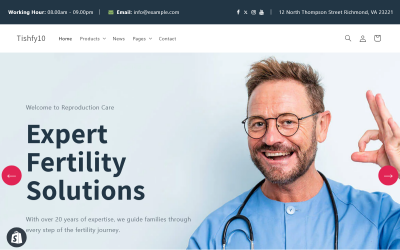 Tishfy10 – Reprodukciós Klinika Shopify 2.0 téma