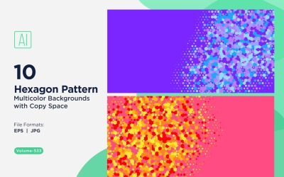 Colorful Hexagon of Various Sizes Versatile Pattern Background 533