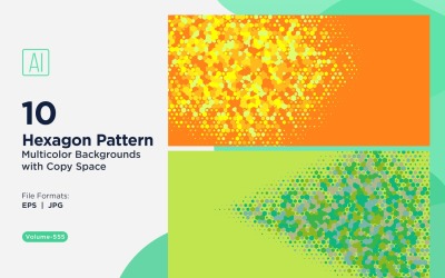 Colorful Hexagon of Various Sizes Versatile Pattern Background 555