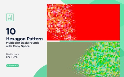 Esagono colorato di varie dimensioni Versatile modello di sfondo 521
