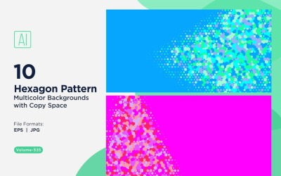 Esagono colorato di varie dimensioni Versatile modello di sfondo 535
