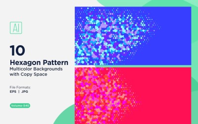 Esagono colorato di varie dimensioni Versatile modello di sfondo 540