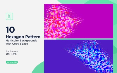 Hexagone coloré de différentes tailles, motif de fond polyvalent 525