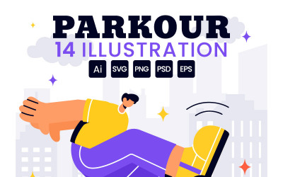 14 Parkour sport illusztráció