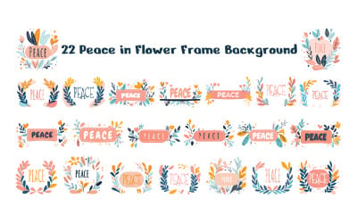 22 Peace in Flower Frame Background
