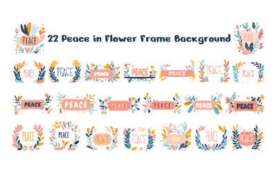 22 Peace in Flower Frame Bakgrund