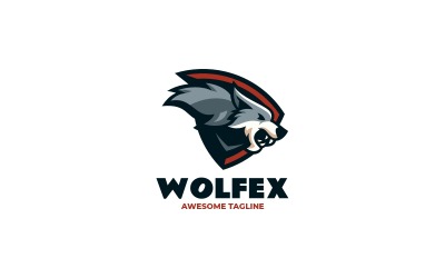 Logo mascotte semplice lupo 9