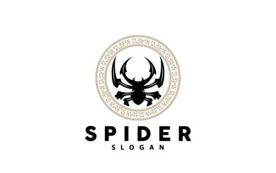 Spider Logo Insect Animal Vector Premium V9