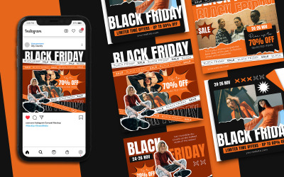 Szablon posta na Instagramie Black Friday 2