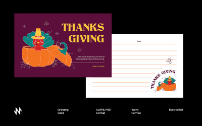 Tacksägelsefirande gratulationskort