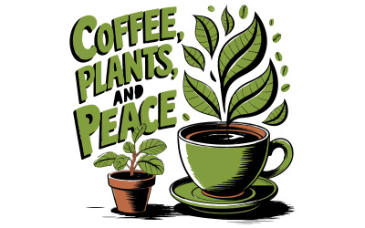 Une tasse à café en forme de feuilles