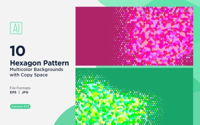 Colorful Hexagon of Various Sizes Versatile Pattern Background 572