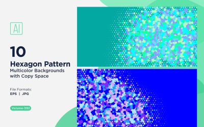 Colorful Hexagon of Various Sizes Versatile Pattern Background 592