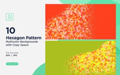 Colorful Hexagon of Various Sizes Versatile Pattern Background 594