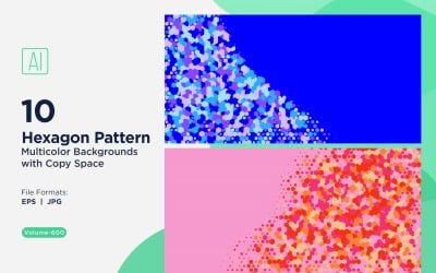Colorful Hexagon of Various Sizes Versatile Pattern Background 600