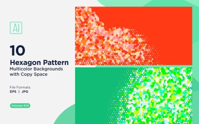 Colorful Hexagon of Various Sizes Versatile Pattern Background 610