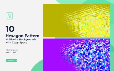 Colorful Hexagon of Various Sizes Versatile Pattern Background 629