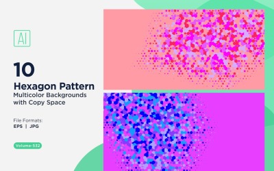 Esagono colorato di varie dimensioni Versatile modello di sfondo 532