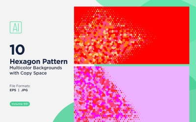 Esagono colorato di varie dimensioni Versatile modello di sfondo 551