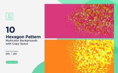 Esagono colorato di varie dimensioni Versatile modello di sfondo 552